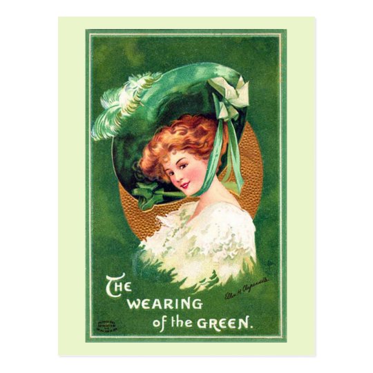 The Wearing Of The Green Vintage Postcard