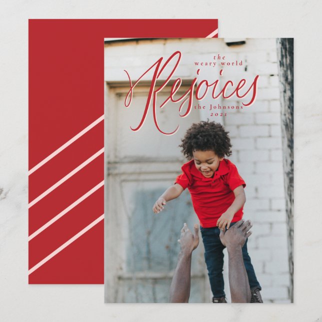 The Weary World Rejoices Christmas Photo Card (Front/Back)
