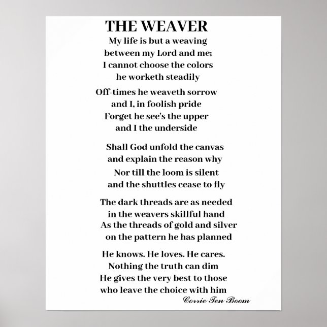 THE WEAVER POEM POSTER (Front)