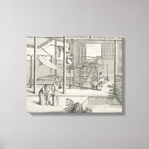 `The Weaving of Flower'd Silks', Two Women at Work Canvas Print