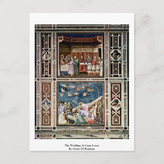 The Wedding At Cana Lower  By Giotto Di Bondone Postcard (Front)