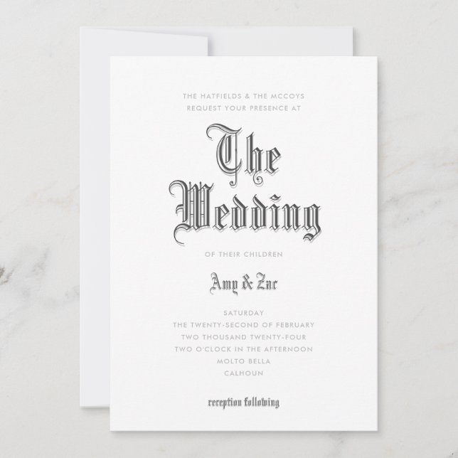 The Wedding Blackletter Wedding Invitation (Front)