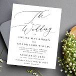 The Wedding Budget black on white Elegant Invite<br><div class="desc">Please Note: THE MATTE PAPER IS THIN, YOU CAN UPGRADE FOR TO A THICKER PAPER. ALSO THERE ARE NO ENVELOPES INCLUDED, BUT YOU CAN SELECT WHITE ENVELOPES WITH YOUR ORDER. FOR SAME CARD IN THICKER PAPER, MORE SIZE OPTIONS, FORMATS AND WITH ENVELOPES, PLEASE LINK THROUGH TO MY FULL COLLECTION BELOW...</div>