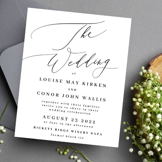The Wedding Budget black on white Elegant Invite  Flyer (Creator Uploaded)