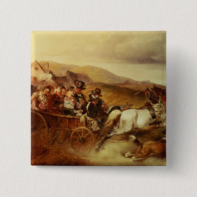 The Wedding Cart 15 Cm Square Badge (Front)