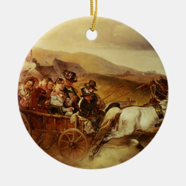 The Wedding Cart Ceramic Tree Decoration (Front)