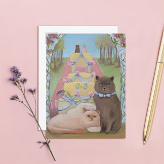 The Wedding Cats Personalise Initials Postcard