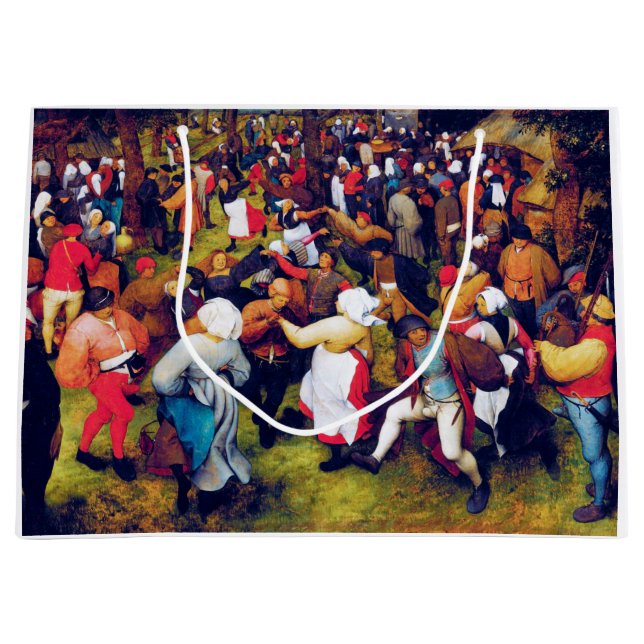 The Wedding Dance, Pieter Bruegel Large Gift Bag (Front)