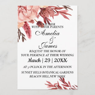 The wedding invitation is simple and beautiful.