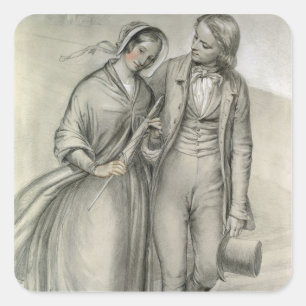 The Wedding Morning - The departure, c.1846 Square Sticker