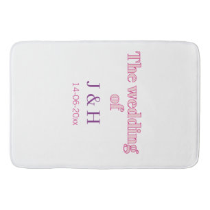 The wedding of add couple name initial letter date bath mat