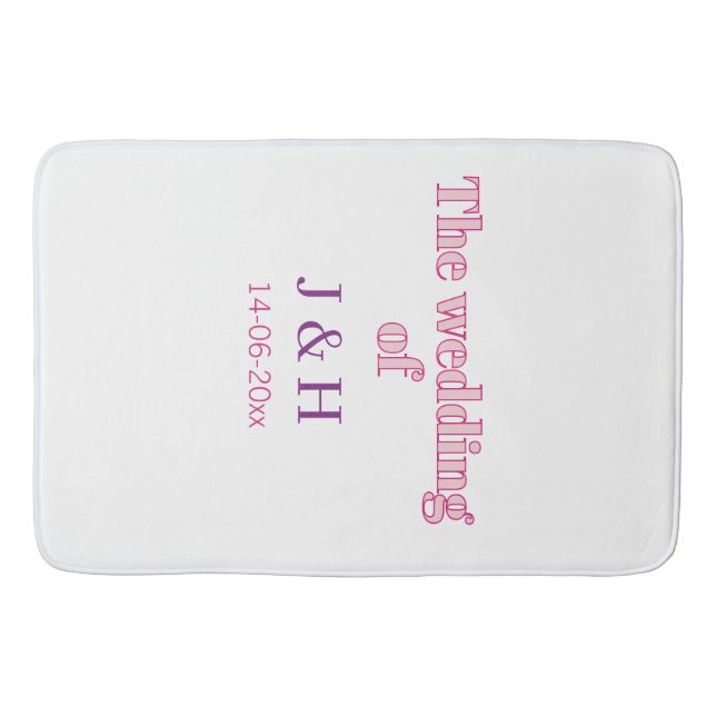 The wedding of add couple name initial letter date bath mat (Front)