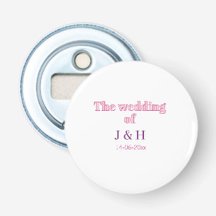 The wedding of add couple name initial letter date bottle opener