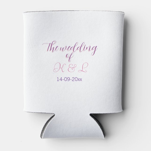 The wedding of add couple name initial letter date can cooler (Front)