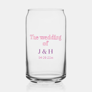 The wedding of add couple name initial letter date can glass