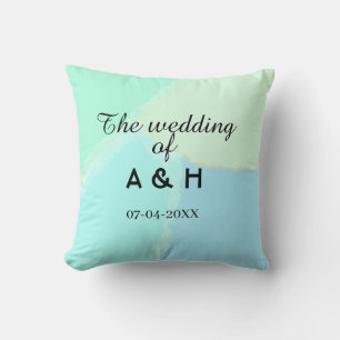 The wedding of add couple name initial letter date cushion