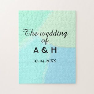 The wedding of add couple name initial letter date jigsaw puzzle