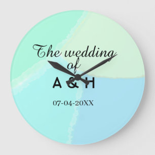 The wedding of add couple name initial letter date large clock
