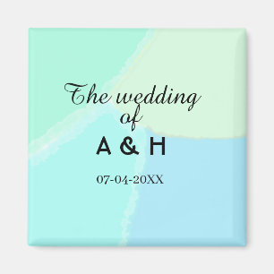 The wedding of add couple name initial letter date magnet