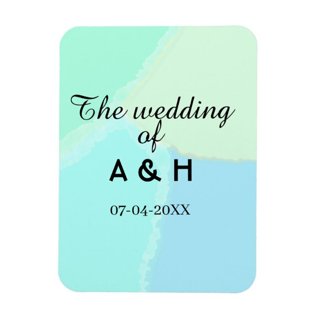 The wedding of add couple name initial letter date magnet (Vertical)