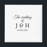 The wedding of add couple name initial letter date magnet<br><div class="desc">For lovers like us</div>