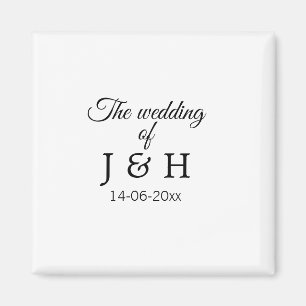 The wedding of add couple name initial letter date magnet
