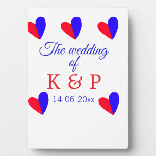 The wedding of add couple name initial letter date plaque