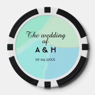 The wedding of add couple name initial letter date poker chips