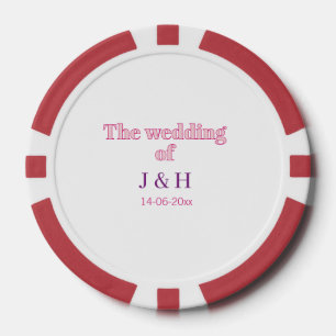 The wedding of add couple name initial letter date poker chips