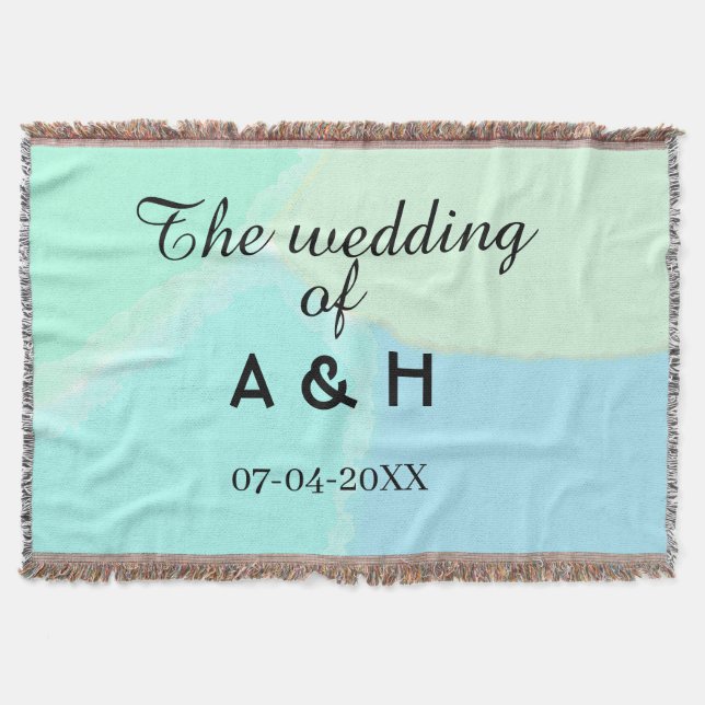 The wedding of add couple name initial letter date throw blanket (Front)