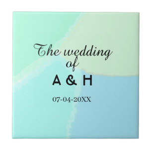 The wedding of add couple name initial letter date tile