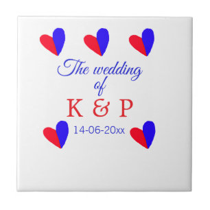 The wedding of add couple name initial letter date tile