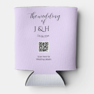 The wedding of add couple name QR code scan detail Can Cooler