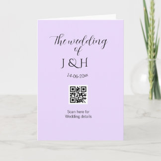 The wedding of add couple name QR code scan detail Card