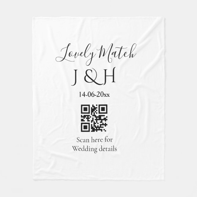 The wedding of add couple name QR code scan detail Fleece Blanket (Front)