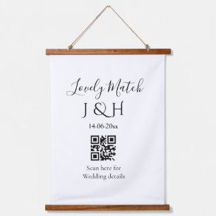 The wedding of add couple name QR code scan detail Hanging Tapestry