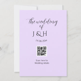 The wedding of add couple name QR code scan detail Invitation
