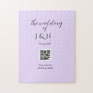 The wedding of add couple name QR code scan detail Jigsaw Puzzle