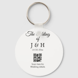 The wedding of add couple name QR code scan detail Key Ring