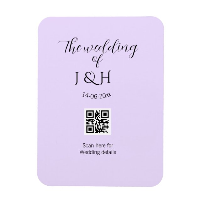 The wedding of add couple name QR code scan detail Magnet (Vertical)