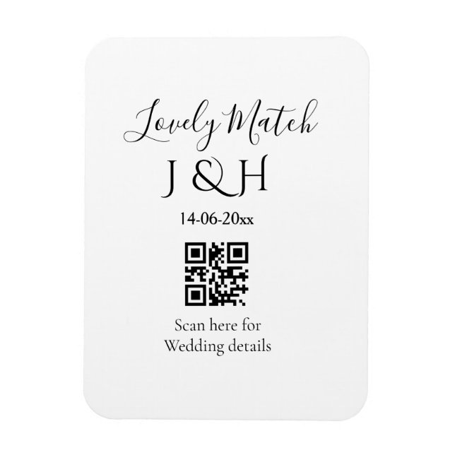 The wedding of add couple name QR code scan detail Magnet (Vertical)