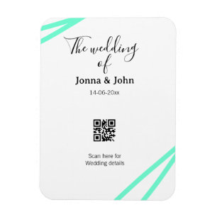 The wedding of add couple name QR code scan detail Magnet