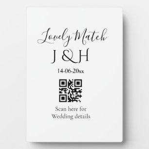 The wedding of add couple name QR code scan detail Plaque