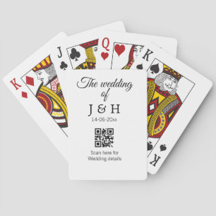 The wedding of add couple name QR code scan detail Playing Cards