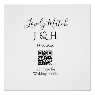 The wedding of add couple name QR code scan detail Poster