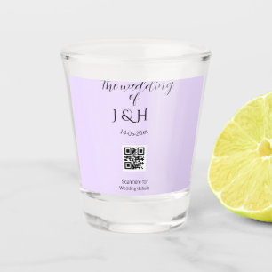 The wedding of add couple name QR code scan detail Shot Glass