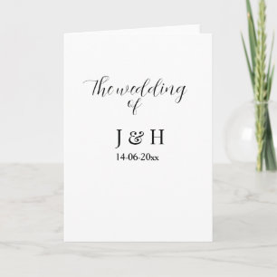 The wedding of add couple name simple minimal date card