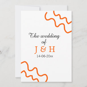 The wedding of add couple name terracotta black invitation
