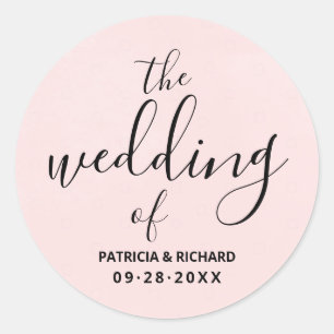 The Wedding Of Blush Pink Wedding Classic Round Sticker