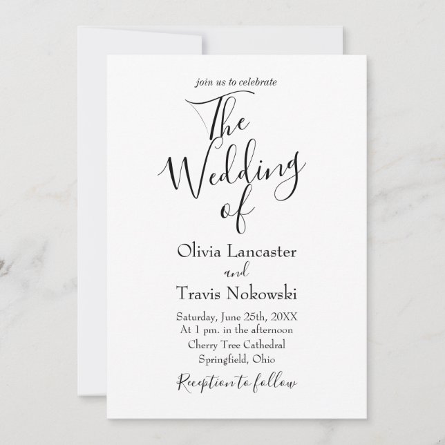 The Wedding Of Customisable Wedding Invitation (Front)